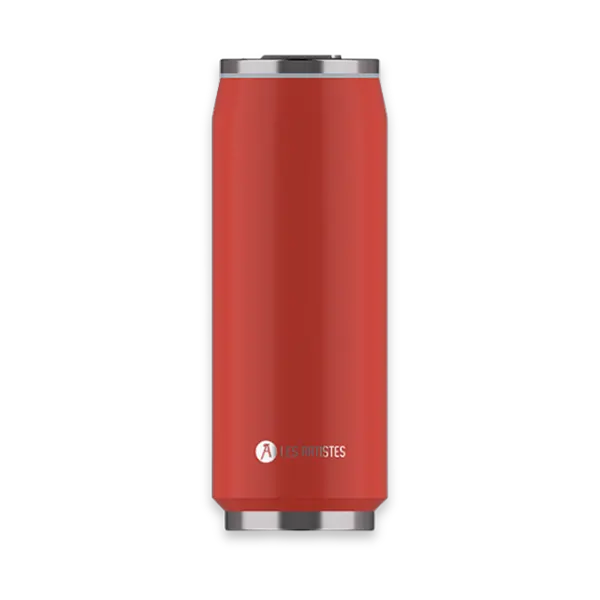 Isolierdose 500 ml in Rot mit Trinkhalm