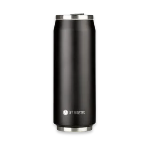 Isolierdose 500 ml in Schwarz mit Trinkhalm