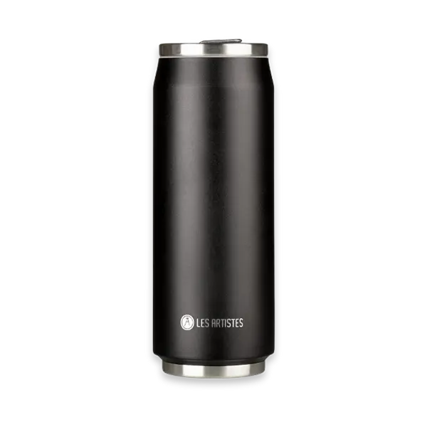 Isolierdose 500 ml in Schwarz mit Trinkhalm