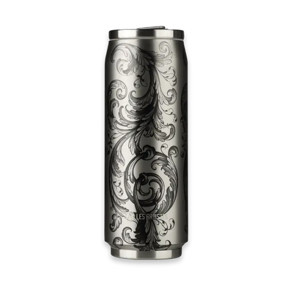 Isolierdose 500 ml in Tattoo Optik mit Trinkhalm