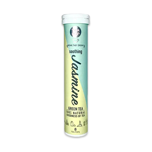 Tea Pop Jasmin – grüner Tee mit natürlichem Jasmin-Aroma, in Tube mit 8 Tee-Pops.