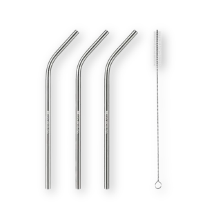 Strohhalme 3x Edelstahl + 1 Reinigungsbürste