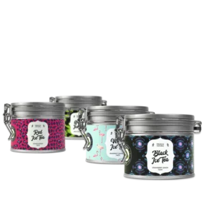 Eiszeit Tee-Set – vier Ice Tea Sorten von Alveus: Black, Green, White und Red in Metalldosen